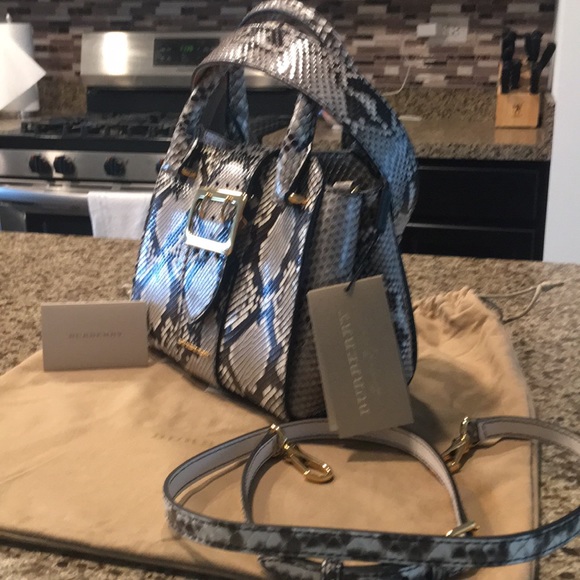Sold NWT Burberry Python Buckle Handbag - Picture 7 of 8